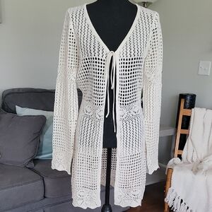 Streetwear Society NWT Cream Open-Knit Cover-up